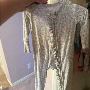 Posh Peanut Pink and Green Floral Footie